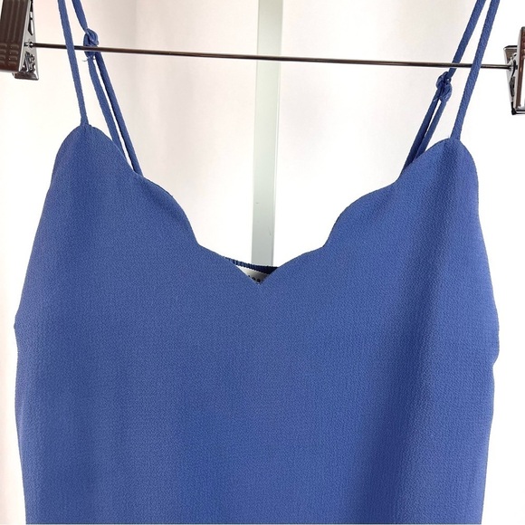 Monteau Small Scallop Flowy Tank Top Office Feminine Boxy Summer Retro - Picture 3 of 7